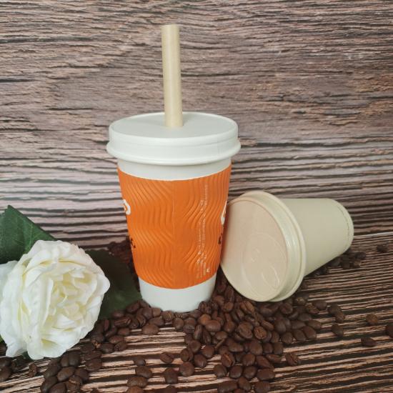 Hot coffee paper cups with lids