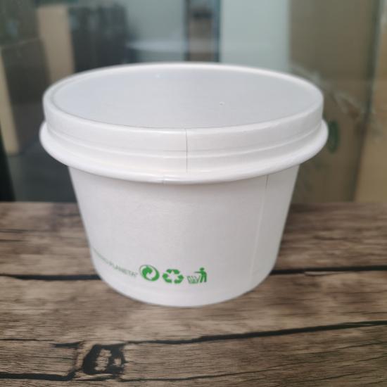 Biodegradable disposable paper cover lid