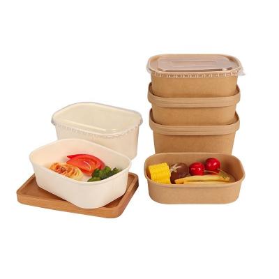 Contenedores ecológicos para llevar para cuenco de papel rectangular de comida
    